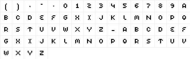 Clepto Regular  glyph index