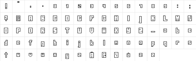 Neistil Bold  glyph index