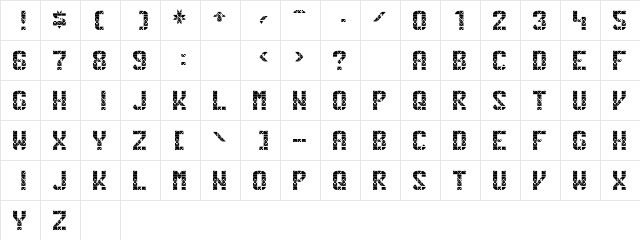 Penn Station Regular  glyph index