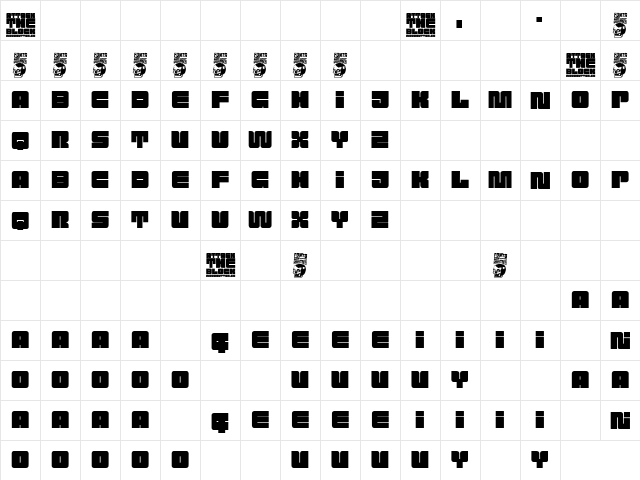 Attack the Block Regular  glyph index