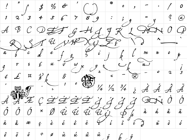 Tycho'sElegy Regular  glyph index