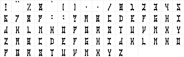 Doctor Mingo Regular  glyph index