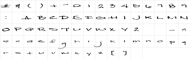 RossExtended Regular  glyph index
