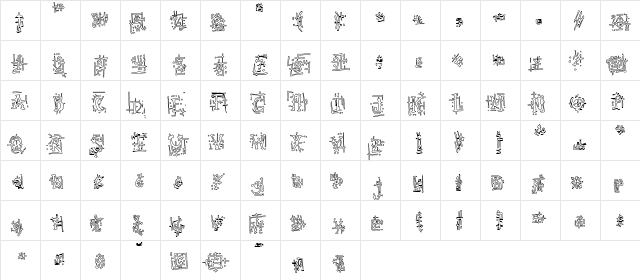 Armaggedon Industrial Hollow Regular  glyph index