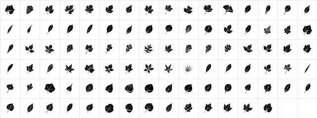 LeafAssortment Regular  glyph index