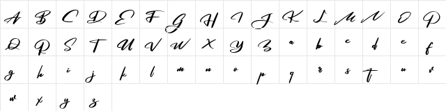 Rosega FREE Regular  glyph index