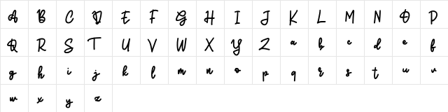 Kubite FREE Regular  glyph index