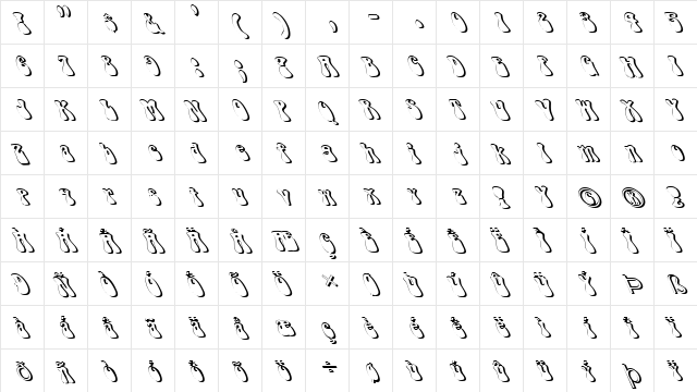 FZ JAZZY 14 3D LEFTY Normal  glyph index