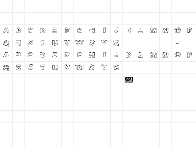 OutHouseDisplayCaps Regular  glyph index