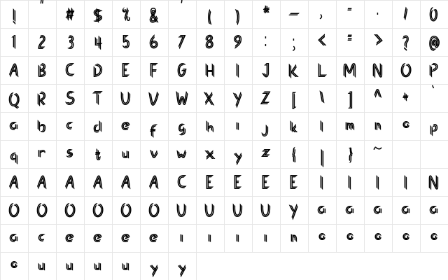 Christmas Monogram Regular  glyph index