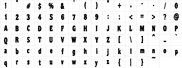 VTC Night Of The Drippy Dead  glyph index