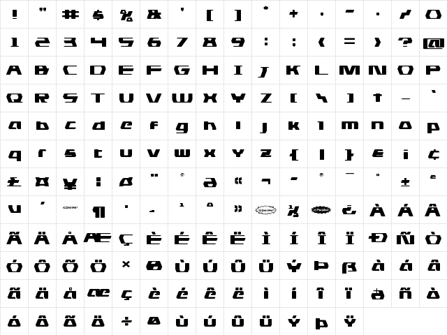 DS man Expanded Expanded  glyph index