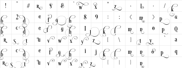 Desire Lowercase 2  glyph index