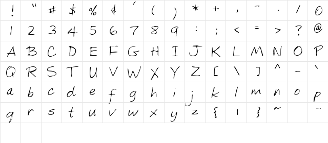 Marsh Regular  glyph index