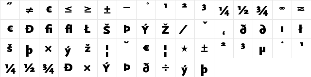 ScalaSans Exp Black Regular  glyph index