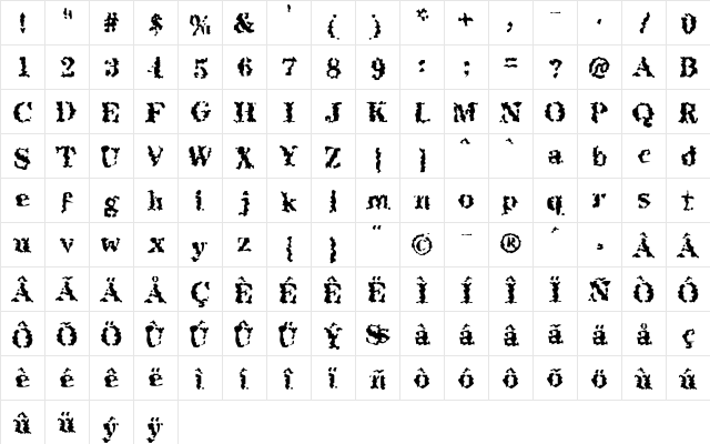 AICoffee Black  glyph index