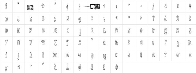Rottapuisto Regular  glyph index