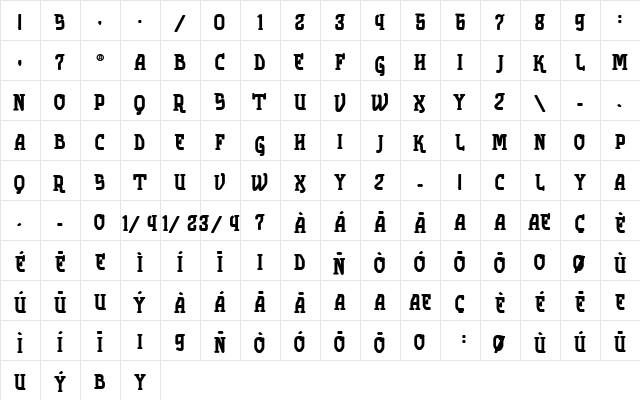 vtks solution bold Regular  glyph index
