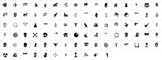 BOBCO 8 Regular  glyph index