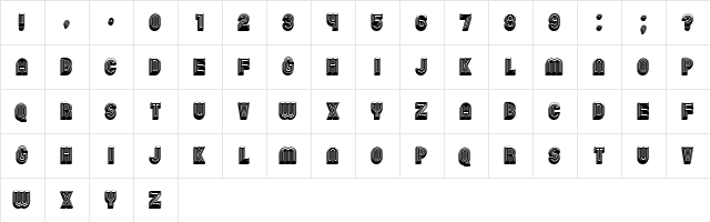 Chicago Neon 3D Regular  glyph index