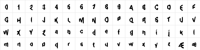 Exaggerate BRK Regular  glyph index