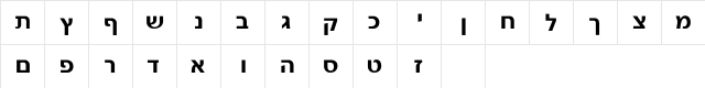 Gad Bold  glyph index