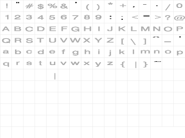 She's On Fire 2 Regular  glyph index