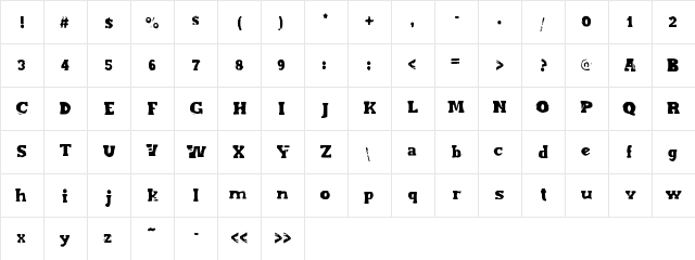 EndOfEra Medium  glyph index