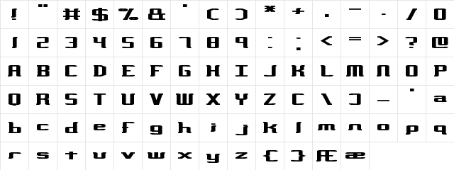 Variance BRK Regular  glyph index