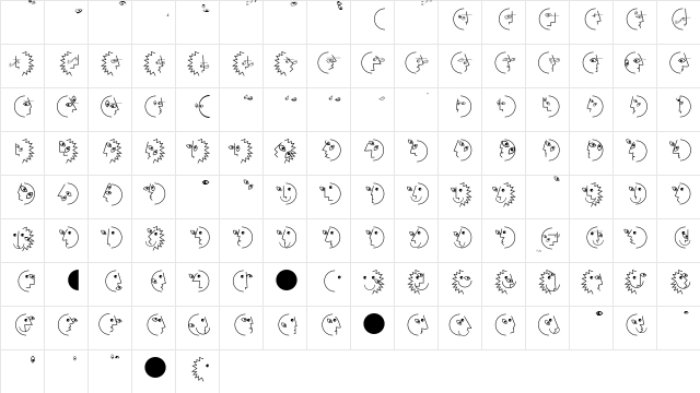 PablosChildren Regular  glyph index