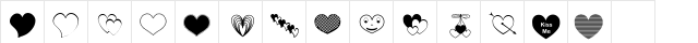 ap_justhearts Regular  glyph index