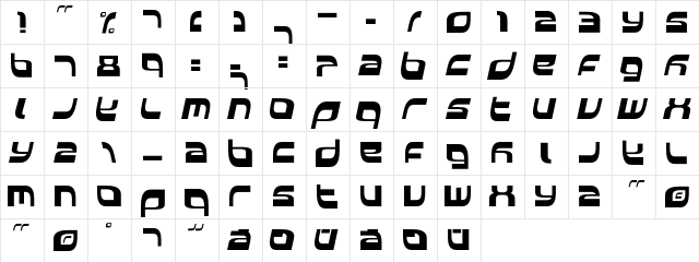 Elside Regular  glyph index