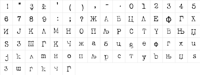 X_Doom Medium  glyph index
