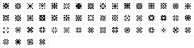 kitchen tile Regular  glyph index