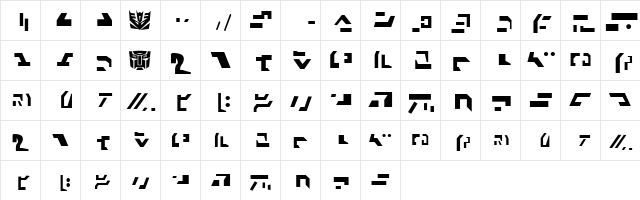 Ancient Autobot Normal  glyph index