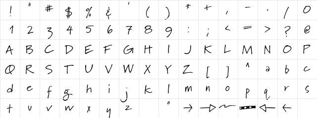 LipstickScriptSSK Regular  glyph index
