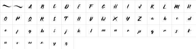 Flowers Regular  glyph index