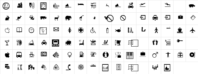 Gifty Fonts Regular  glyph index