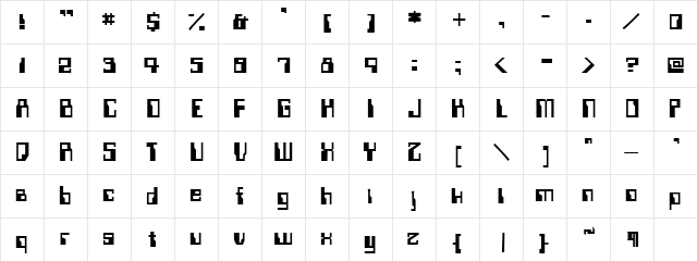 QWERTY Regular  glyph index