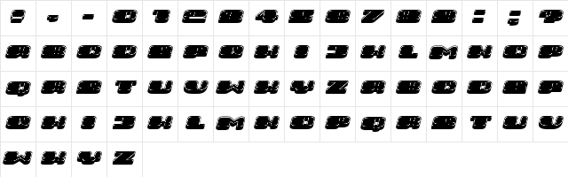 Comeback Filled Italic  glyph index