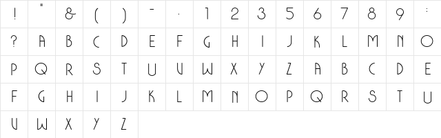 Colonia Deco DEMO Regular  glyph index