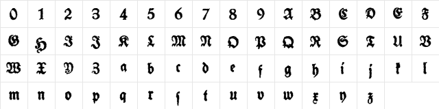 Schneidler Halb Fette Trash Regular  glyph index