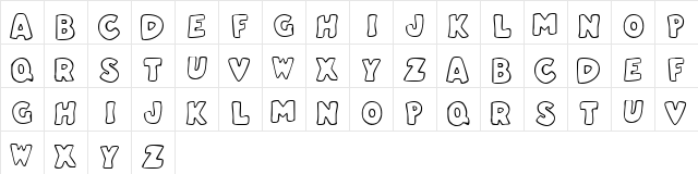 Hollow2 Regular  glyph index