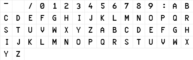 TheJermCA Light  glyph index