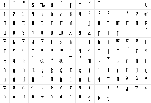 Mata Hari Exotique  glyph index