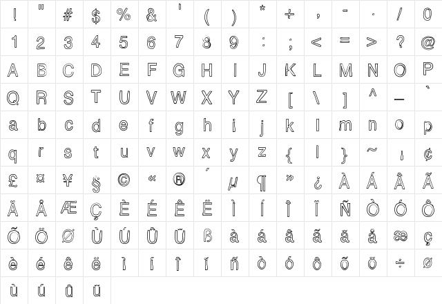 EpicAwesomeness Medium  glyph index