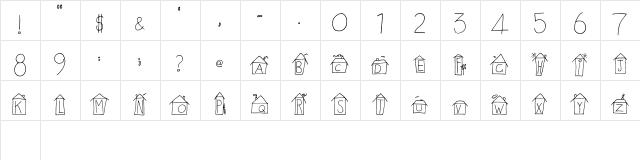 Alphabet Houses Regular  glyph index