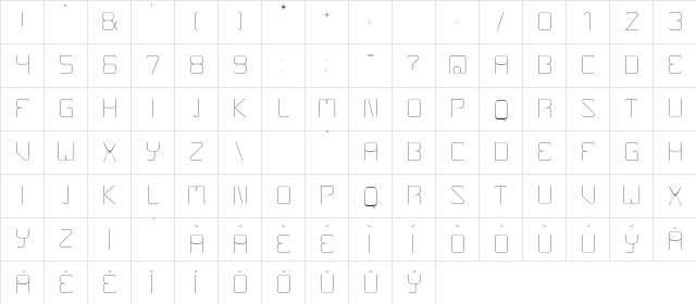 Boulder Regular  glyph index