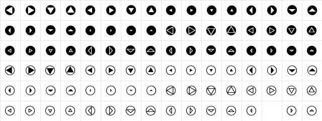 MiniPics DirectionalRT  glyph index