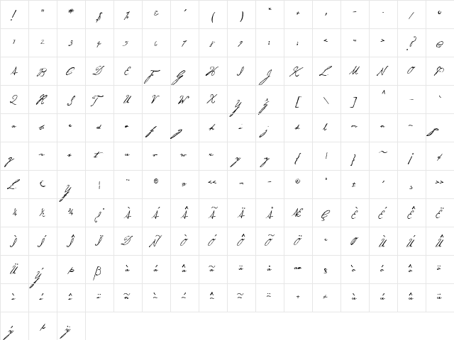 George Gibson Regular  glyph index